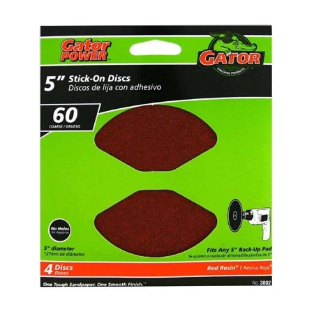 Gator Finishing 4PK 5 60G AO Sand Disc 3002